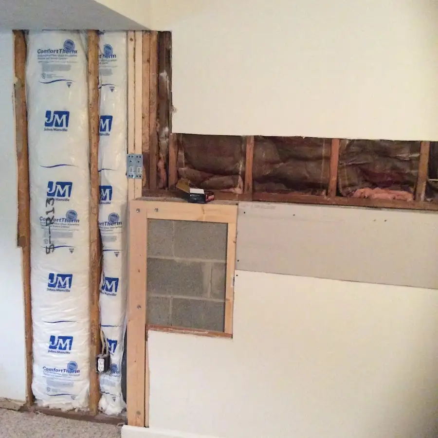Wall insulation replacement during Contents Cleaning & Restoration in Bradford